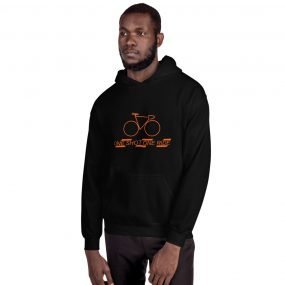 Man Bike Logo Black Hooded Sweatshirt