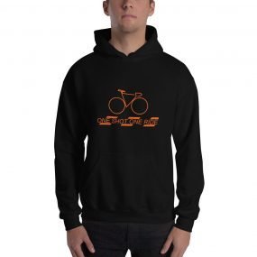 Man Bike Logo Black Hooded Sweatshirt